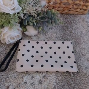 Kate Spade Black and White Polka Dot Wristlet NWOT